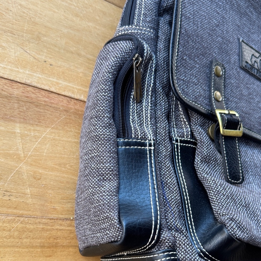 Just Fred’s Stylish Black and Brown Backpack satchel - Picture 2 of 8